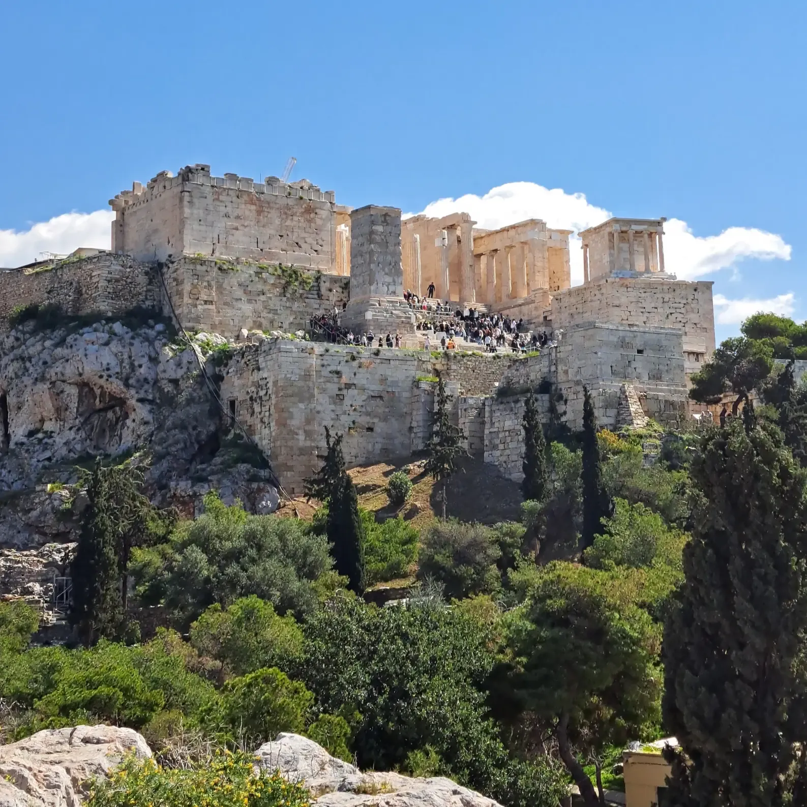Looking at the Acropolis from Areopagus.