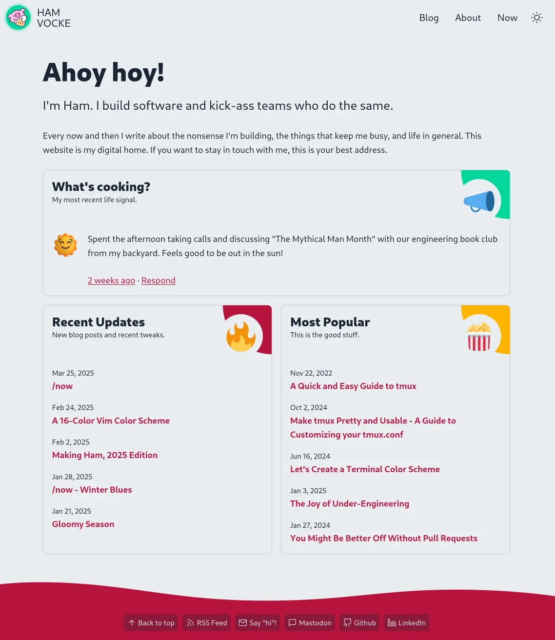 Home page in light mode