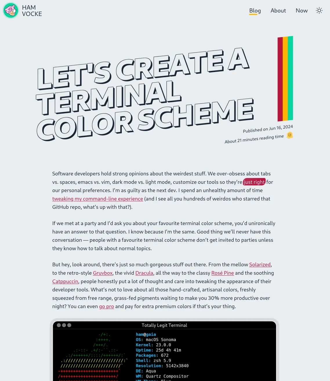 Blog post in light mode