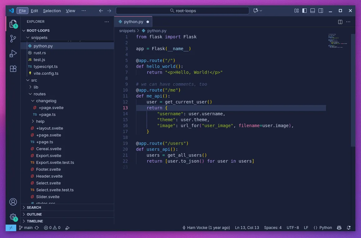 a dark visual studio scheme